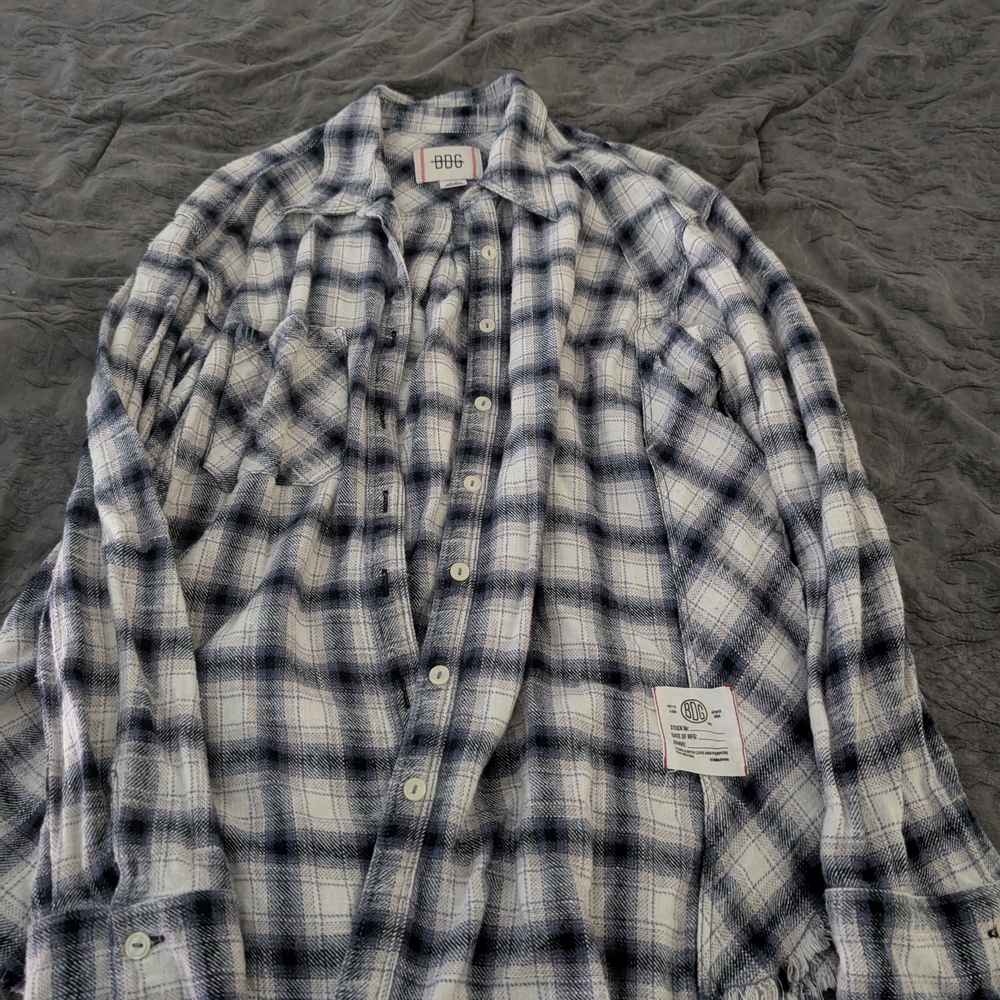 BDG Black and White Checkered Women's Shirt